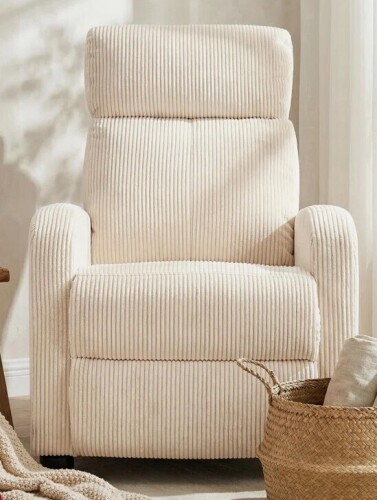 Ebern Designs Modern and Soft Touch Corduroy Fabric Upholstered Manual Recliner New in Box $599