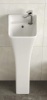 Deervalley Small Pedestal Bathroom Sink 11"L X 13"W X 35"H Ceramic One Piece Bath Sink With Overflow DV-1P529 New in Box $399