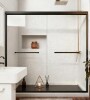 Kosmonia 58"-60" Wide x 59" High Double Sliding Shower Door with 1/4-inch Tempered Glass KMDS06152150M02BK New in Box $499