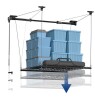FLEXIMOUNTS GL1 Overhead Garage Lifting Storage Rack 4x4 ft Heavy-Duty Metal Garage Ceiling Rack New In Box $399