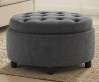 Latitude Run 25'' Oversized Upholstered Storage Ottman, Dark Grey, New in Box $399