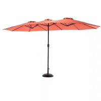 Costway 14.8' x 8.7' Steel Market Patio Umbrella Double Sided Outdoor Large Umbrella with Crank in Orange, New in Box $399