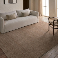Hokku Designs Icten 9'6" x 13' Solid Brown Area Rug, New $1,999