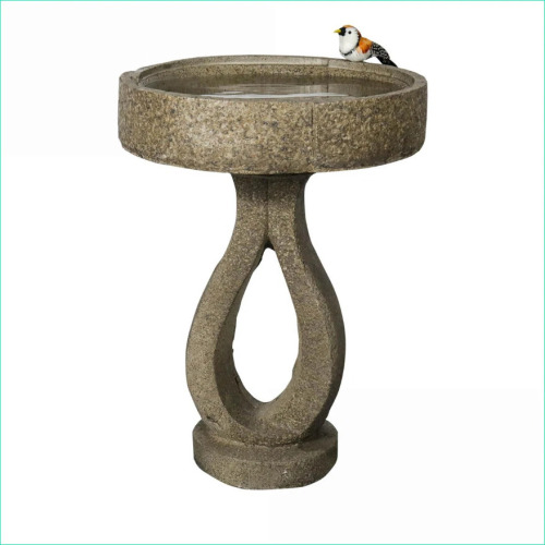 Latitude Run 21.8" Modern Concrete Cement Weather Resistant Pedestal Bird Bath, New in Box $299