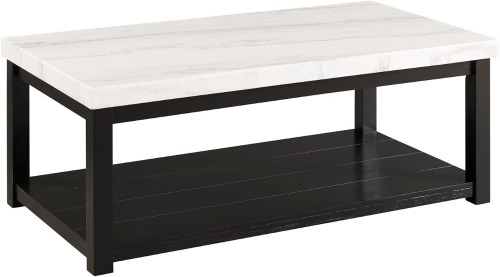 Picket House Furnishings Evie Rectangular White Top Coffee Table With Casters $399