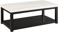 Picket House Furnishings Evie Rectangular White Top Coffee Table With Casters $399