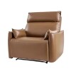 14 Karat Home Erauso Camel Faux leather Upholstered Swivel Rocker Recliner, New in Box $699