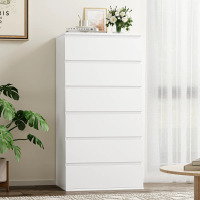 Ebern Designs Kristiarn 23.6'' W 6 - Drawer Dresser, White $499