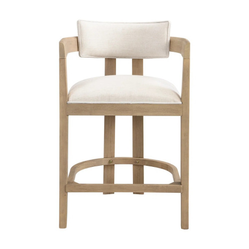 Hokku Designs Evesham 26" Wood Upholstered Barstool, Beige Polyester Seat/Light Ash Frame, New in Box $599