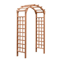 Arlmont & Co. Mimose 47&ldquo; W x 19" D Solid Wood Garden Arches Arbor Arch, Brown, New Shelf Pull $399