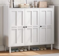 Lark Manor Abril 5-Tier 30 Pairs Shoe Cabinet With 3 Doors And Adjustable Shelves New in Box $399