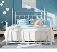 Laurel Foundry Modern Farmhouse Edsall Full Metal Platform Bed with Slatted Headboard and Footboard in White New in Box $799