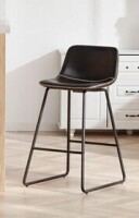17 Stories 30 inch Counter Height Barstools with Faux Leather in Black $299