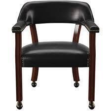 Breakwater Bay Amaiah Game/Office Arm Chair with Casters And Nailheads in Black New in Box $499