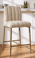 Bay Isle Home Comfortable Bar Stool 26&rdquo; Thick Upholstered Counter Height Bar Stools with Back in Khaki $699