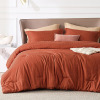 Bedsure King Size Comforter Set - Burnt Orange Soft Bedding for All Seasons, Cationic Dyed Bed Set, 3 Pieces, 1 King Size Comforter (104"x90") and 2 Pillow Shams (20"x36"+2") $199