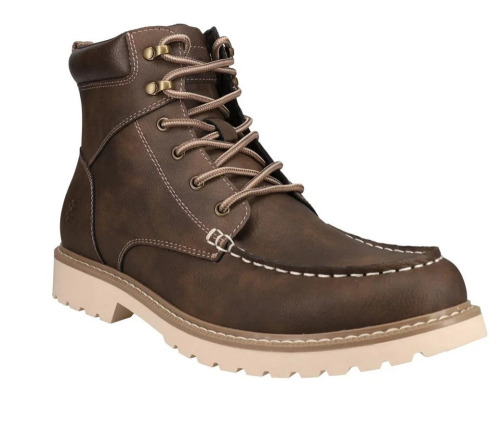 Izod Men's Lace Up Boots Miles Brown Memory Foam Comfort New In Box Size 12