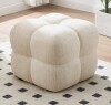 Latitude Run&reg; Robertas 20.9" Tufted Square Footstool Ottoman New in Box $299