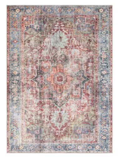 World Rug Gallery Multi 3 ft. 3 in. x 5 ft. Traditional Distressed Machine Washable Area Rug New in Box $199