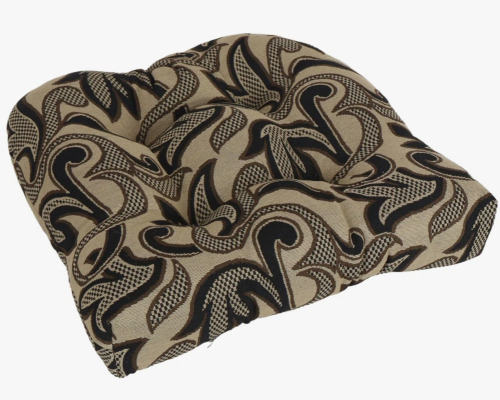 Blazing Needles 19-Inch Rounded Back Tapestry Chair Cushion New $79