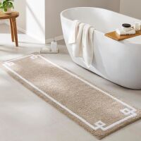 Madison Park Evan 100% Cotton Bathroom Non Slip Backing-Luxurious Tufted Plush Bath Mat Absorbent, Quick Dry, Spa Design Shower Room D&eacute;cor, Taupe, 2' x 6' (Rectangular), New $59