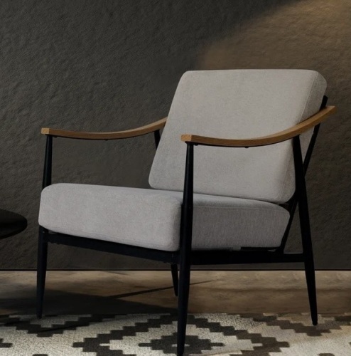 George Oliver 26" Wide Mid-Century Modern Accent Chair Cozy Reading Armchair in Gray New Shelf Pull $499