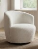 Wade Logan 27'' Wide Boucle Upholstered Small Swivel Barrel Chair With Arm New in Box $499