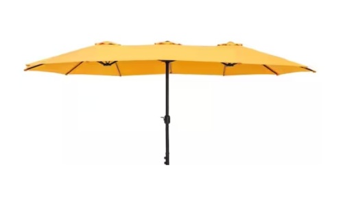 PHI VILLA 15 ft. Market Patio Umbrella 2-Side in Golden Yellow New In Box $399