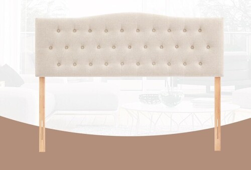 Huatean Home Tufted Upholstered Headboard Queen Size, Sturdy and Durable Solid Wood Bed headboard, Fabric Headboard Adjustable Height from 37&rdquo; to 51&rdquo;, Modern Button Diamond Design Head Board, Beige $299