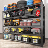 FLEXIMOUNTS 60" W Garage Shelving, 5 Tier Storage Shelves Load 1500LBS, Adjustable Garage Shelving Heavy Duty, Metal Shelves Unit for Basement, Warehouse, 60" W x 72" H x 24" D, Black New In Box $399