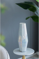 T2 CONCEPT 20 Inch Tall Glass Flower Vase with Blue Opal Finish Centerpiece Display Home Decor for Mantel Tabletop Shelf Office Event New In Box $199