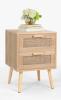 Bay Isle Home&trade; Spurlin Rattan Nightstand With 2 Storage Drawers New In Box $299
