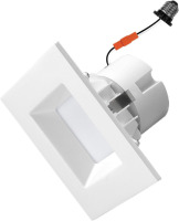 NUWATT Store 4" Inch White Square Recessed Retrofit LED Downlight - 5 Kelvin Temperatures (5CCT) - 11 Watts - 750 Lumens - Dimmable New In Box $79
