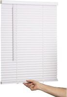 LOTUS & WINDOWARE Cordless Mini Blind, 1" Vinyl Slats, 70" Wide x 48" Long - White, Window Blinds for Home and Office, Interior Door Blinds - Light Filtering $99
