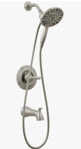 Delta Arvo Single-Function Tub Shower Faucet Set, Shower Trim Kit with In2ition Shower Head and Valve New In Box $299