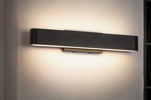 IVY Bronx Modern Black Dimmable Rectangle Long Linear Outdoor Wall Sconce New In Box $299