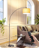 EDISHINE Dimmable Mid Century Modern Floor Lamp with Remote, Tall Arc Standing Lamps with Adjustable Drum Shade, Standing Corner Light for Living Room, Bedroom, Dining Room, Bronze New In Box $299