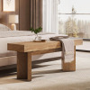 Tribesigns Wooden Entryway Bench, 47" Farmhouse Indoor End of Bed Bench, Long Dining Benches Seat for Bedroom, Dining Room, Hallway, Foyer (Rustic Brown) Similar to Picture $299