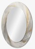 Dakota Fields Gold And White Soft Wave Vortex V - Large Oval Wall Mirror On Metal, 36" x 24" New In Box $299