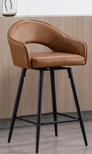 George Oliver Swivel Bar Stools 27'' Counter Stool Faux Leather Counter Height Bar Stools Chairs for Kitchen Island in Brown New in Box $399