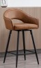 George Oliver Swivel Bar Stools 27'' Counter Stool Faux Leather Counter Height Bar Stools Chairs for Kitchen Island in Brown New in Box $399