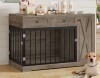 Archie & Quinn Ansel 47.2" Dog Kennel Console Table | Wooden Crate Furniture with 2 Storage Drawers & Feed Cabinet in Brown New In Box $599