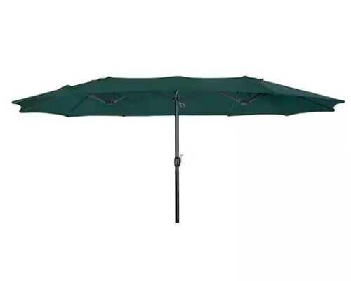 Westin Outdoors Bali Outdoor Double Sided 15 ft. x 9 ft. Rectangular Twin Market Patio Umbrella with Crank in Dark Green New in Box $399