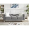 GoJane Mid-Century 83" Straight Arm Velvet Rectangle Adjustable Headrests Sofa in Gray, (2 Boxes), New in Box $899