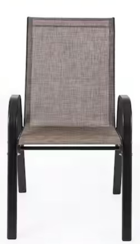 Sour Citrus Stackable Patio Dining Chair, Textilene Iron, Brown, New in Box $299