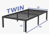 Turberville 16'' Black Metal Platform Bed Frame With Steel Slat Support, No Box Spring Needed, Twin Size New In Box $199