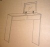 Ren Home Niles Vanity Desk with 1 Drawer and Flip-Out Mirror, New in Box $299 - 2