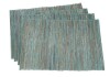Saro Lifestyle Water Hyacinth Woven Placemats With Shimmering Accents, Turquoise, (Set of 4 pcs) New $59
