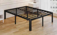 Jalyna 14" Heavy Duty King Metal Bed Frame with Round Corners, Box Spring Not Required, Noise Free $199