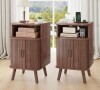 George Oliver Regar Fluted Nightstand with Charging Station, Set of 2 $299